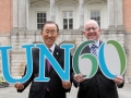 3. UN Secretary-General Ban Ki-moon and Minister Charlie Flanagan join in the spirit of celebration to toast Ireland’s 60th year as a member of the United Nations