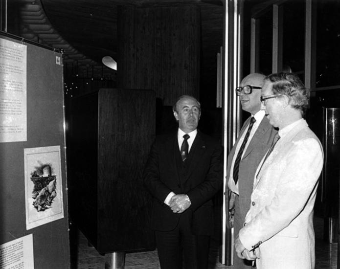 Brendan Halligan and Commissioner Dick Burke, Brussels, 1982