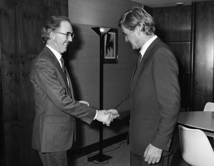 Brendan Halligan and Piet Dankert 1983