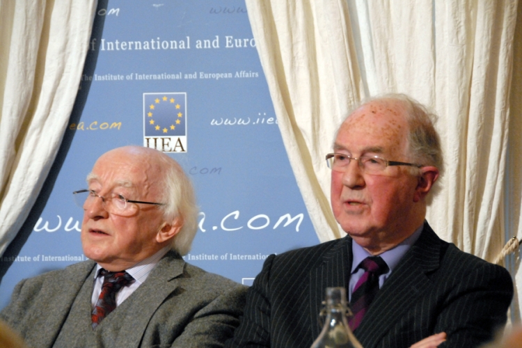 President Michael D Higgins, President of Ireland, with Brendan Halligan, Chairman, IIEA