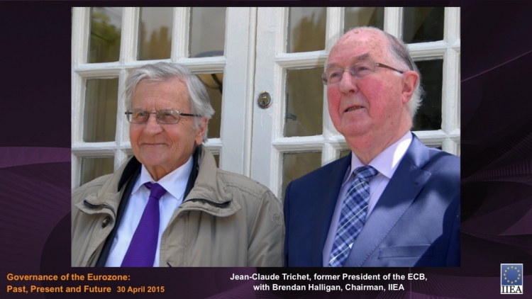 Jean-Claude Trichet, former President of ECB, with Brendan Halligan, Chairman, IIEA